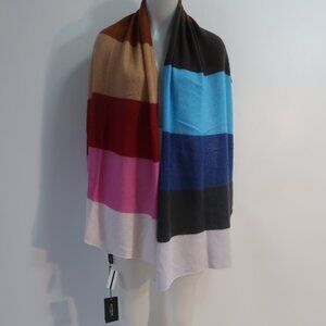 NWT Womens Estheme Nymphe Multicolor Pure Cashmere Colorblock Scarf OS